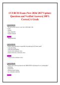 CCI RCIS Exam &lpar;New 2026&sol; 2027 Update&rpar; Questions and Verified Answers&vert; 100&percnt; Correct&vert; A Grade