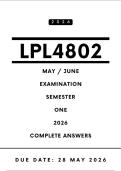 LPL4802 May &sol; June Exam Portfolio Answers - Semester 1&comma; 2026 &vert; Due Date 28 May 2026&NewLine;