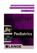 TEST BANK FOR CURRENT Diagnosis & Treatment Pediatrics &NewLine;27th Edition by Maya Bunik&semi; William W&period; Hay&comma; &NewLine;Chapter 1 - 46 Complete