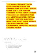 TEST BANK FOR GROWTH AND DEVELOPMENT ACROSS THE LIFESPAN 23RD EDITION BY GLORIA LEIFER EVE FLECK VERIFIED CHAPTERS 1 TO 16 COMPLETE ISBN 9780323809436 NEWEST EDITION 2024 VERIFIED ANSWERS ACTUAL UPDATED PRACTICE QUESTIONS HIGH YIELD STUDY GUIDE GROWTH AND