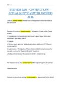 BUSINESS LAW - CONTRACT LAW&mdash;&NewLine;ACTUAL QUESTIONS WITH ANSWERS&NewLine;2026