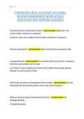 CHEMISTRY FINAL ACS EXAM 2026-WELL&NewLine;REVISED ASSESSMENT WITH ACTUAL&NewLine;QUESTIONS AND VERIFIED ANSWERS