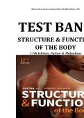 TEST BANK for Structure & Function of the Body - 17th Edition Latest Version 2025&sol;2026 Rated &lbrack;A&plus;&rsqb; Questions & Answers Perfectly Verified For 100&percnt; Success by Kevin T&period; Patton PhD &lpar;Author&rpar;&comma; Frank B&period; Bell DC MSHAPI &lpar;Author&rpar;&comma; & 2 more