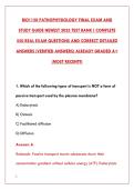 BIO1150 PATHOPHYSIOLOGY FINAL EXAM 2025 &ndash; COMPLETE TEST BANK WITH 200&plus; REAL QUESTIONS&comma; VERIFIED ANSWERS & DETAILED RATIONALES&NewLine;&NewLine;