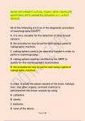 RADR 1309 NEWEST ACTUAL EXAM 1 WITH COMPLETE &NewLine;QUESTIONS WITH ANSWERS&sol;&sol;GRADED A&plus;&sol; LATEST &NewLine;UPDATE