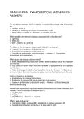 PRAV 101 FINAL EXAM QUESTIONS AND VERIFIED ANSWERS