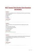 NCCT Surgical Tech Practice Exam Questions and Answers&NewLine;