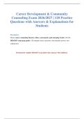 2026 Career Counseling Exam&colon; 120 Q&A&NewLine;&NewLine;