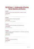 NU136 Exam 1 &ndash; Fundamentals of Nursing Review Questions and Answers