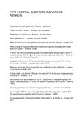 PHYS 1013 FINAL QUESTIONS AND VERIFIED ANSWERS