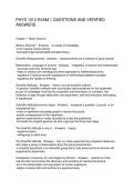 PHYS 1013 EXAM 1 QUESTIONS AND VERIFIED ANSWERS