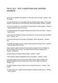 PHYS 1013 - TEST 3 QUESTIONS AND VERIFIED ANSWERS