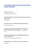 TCFP HAZMAT OPERATIONS TEST QUESTIONS AND CORRECT ANSWERS&vert; UPDATED