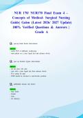 NUR 170&sol; NUR170 Final Exam 4 &ndash; Concepts of Medical- Surgical Nursing Guide&vert; Galen &lpar;Latest 2026&sol; 2027 Update&rpar; 100&percnt; Verified Questions & Answers &vert; Grade A
