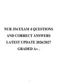 NUR 354 EXAM 4 QUESTIONS&NewLine;AND CORRECT ANSWERS&NewLine;LATEST UPDATE 2026&sol;2027&NewLine;GRADED A&plus; &period;