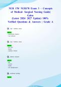 NUR 170&sol; NUR170 Exam 3 &ndash; Concepts of Medical- Surgical Nursing Guide&vert; Galen &lpar;Latest 2026&sol; 2027 Update&rpar; 100&percnt; Verified Questions & Answers &vert; Grade A