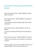 Nursing 2700 - Exam -3 Questions With Correct Answers