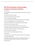 OPT 202 Introduction to Pharmacology&NewLine;questions and answers Graded A&plus;