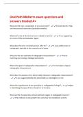 Oral Path Midterm exam questions and&NewLine;answers Graded A&plus;