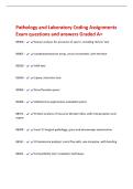 Pathology and Laboratory Coding Assignments&NewLine;Exam questions and answers Graded A&plus;