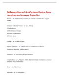Pathology Course Intro&sol;Systems Review Exam&NewLine;questions and answers Graded A&plus;