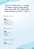NUR 170&sol; NUR170 Exam 1 &ndash; Concepts of Medical- Surgical Nursing Review&vert; Galen &lpar;Latest 2026&sol; 2027 Update&rpar; 100&percnt; Verified Questions & Answers &vert; Grade A