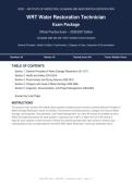 IICRC WRT Water Restoration Technician Exam Actual Exam 2026&sol;2027 &vert; Complete Exam-Style Questions &vert; 100&percnt; Verified &ndash; Detailed Rationales &ndash; Pass Guaranteed &ndash; A&plus; Graded&NewLine;&NewLine;