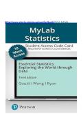 Test Bank for Essential Statistics 3rd Edition by Robert N&period; Gould&comma; Colleen Ryan & Rebecca Wong &vert; Latest Updated 2025&ndash;2026