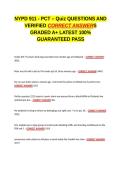 NYPD 911 - PCT - Quiz EXAM QUESTIONS AND VERIFIED CORRECT ANSWERS GRADED A&plus; -LATEST 2026-2027- 100- GUARANTEED PASS&period;docx&NewLine;&NewLine;