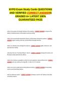 NYPD Exam Study Cards EXAM QUESTIONS AND VERIFIED CORRECT ANSWERS GRADED A&plus; -LATEST 2026-2027- 100- GUARANTEED PASS&period;docx&NewLine;&NewLine;