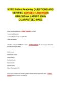 NYPD Police Academy QUESTIONS AND VERIFIED CORRECT ANSWERS GRADED A&plus; -LATEST 2026-2027- 100- GUARANTEED PASS&period;docx&NewLine;&NewLine;