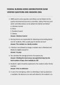 FEDERAL NURSING HOME ADMINISTRATOR EXAM VERIFIED QUESTIONS AND ANSWERS 2026