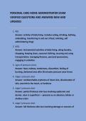 PERSONAL CARE HOME ADMINISTRATOR EXAM VERIFIED QUESTIONS AND ANSWERS NEW AND UPDATED