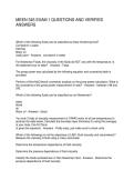 MEEN 345 EXAM 1 QUESTIONS AND VERIFIED ANSWERS