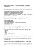 MEEN 345 EXAM 1- 2 QUESTIONS AND VERIFIED ANSWERS