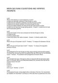 MEEN 345 EXAM 2 QUESTIONS AND VERIFIED ANSWERS