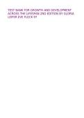 TEST BANK FOR GROWTH AND DEVELOPMENT ACROSS THE LIFESPAN 2ND EDITION BY GLORIA LEIFER EVE FLECK 97&NewLine;