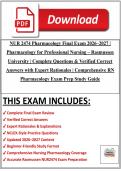NUR 2474 Pharmacology Final Exam 2026&ndash;2027 &vert; Pharmacology for Professional Nursing &ndash; Rasmussen University &vert; Complete Questions & Verified Correct Answers &vert; Comprehensive RN Pharmacology Exam Prep Study Guide