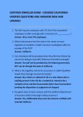 CERTIFIED ENROLLER EXAM - COVERED CALIFORNIA VERIFIED QUESTIONS AND ANSWERS NEW AND UPDATED