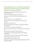 Pharmacotherapy of STIs Treatment Guidelines for&NewLine;Chlamydia&comma; Gonorrhea&comma; Herpes&comma; and Syphilis Exam&NewLine;questions and answers Graded A&plus;