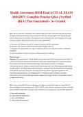 Health Assessment HESI Final ACTUAL EXAM 2026&sol;2027 &vert; Complete Practice Q&A &vert; Verified Q&A &vert; Pass Guaranteed - A&plus; Graded