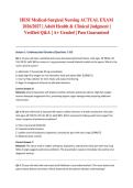 HESI Medical-Surgical Nursing ACTUAL EXAM 2026&sol;2027 &vert; Adult Health & Clinical Judgment &vert; Verified Q&A &vert; A&plus; Graded &vert; Pass Guaranteed