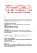 HESI Medical-Surgical Nursing ACTUAL EXAM 2026&sol;2027 Updated Edition &vert; 150 Practice Q&A with Explanations &vert; Verified Q&A &vert; Pass Guaranteed - A&plus; Graded