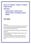 Brunner & Suddarth 16th Edition Medical Surgical Nursing Test Bank &vert; NCLEX Review & Med Surg Exam Prep Questions