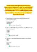 Tenable Vulnerability Management Specialist &NewLine;Comprehensive Resource To Help You Ace 2026-2027 &NewLine;Exams Includes Frequently Tested Questions With &NewLine;ELABORATED 100&percnt; Correct COMPLETE SOLUTIONS  &NewLine;Guaranteed Pass First Attempt&excl;&excl; Current Update&excl;&excl; &NewLine;Instant Dow