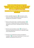 Tenable Vulnerability Management Specialist &NewLine;Comprehensive Resource To Help You Ace 2026-2027 Exams &NewLine;Includes Frequently Tested Questions With ELABORATED &NewLine;100&percnt; Correct COMPLETE SOLUTIONS  &NewLine;Guaranteed Pass First Attempt&excl;&excl; Current Update&excl;&excl; Instant &NewLine;Dow