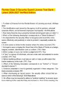 Florida Class D Security Guard License Test Bank - Latest 2026-2027 Verified Edition&period;pdf&NewLine;&NewLine;