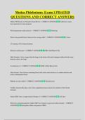 Medca Phlebotomy Exam UPDATED &NewLine;QUESTIONS AND CORRECT ANSWERS