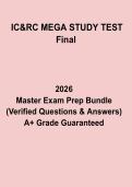 IC&RC MEGA Study Test Final 2026 Questions and Answers PDF Study Guide