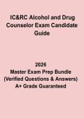 IC&RC Alcohol and Drug Counselor Exam Candidate Guide 2026 Questions and Answers PDF Study Guide